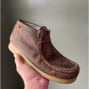 Clarks Stinson High Chukka Shoes Beeswax Brown Leather Mens Size 8.5